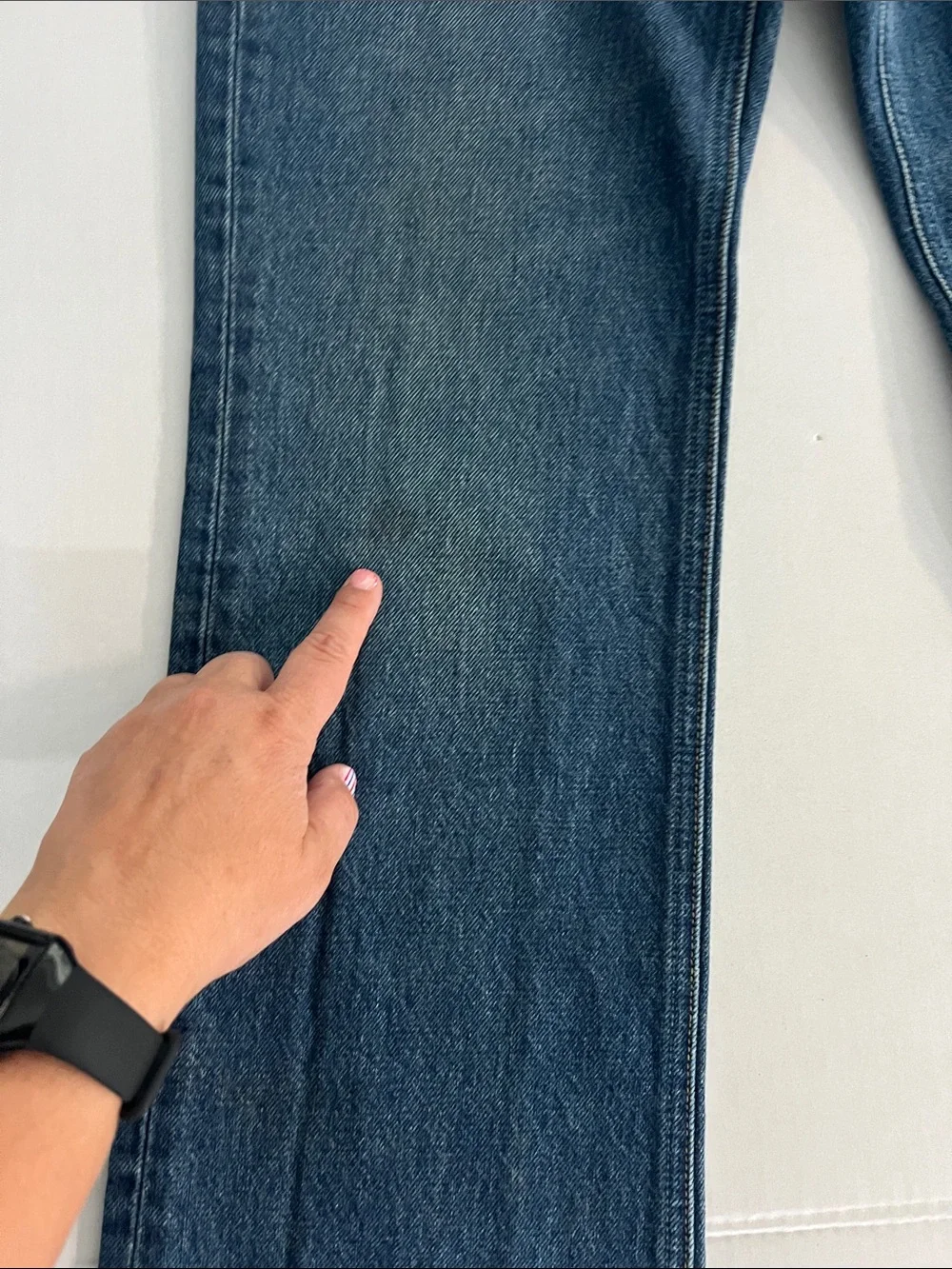 AFLALO NEW YORK BRONTË JEANS HIGH WAISTED TIGHT FIT FLARED JEANS RIGID DENIM 26 - Picture 9 of 16